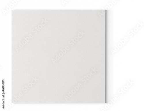 Various model of blank white art canvas isolated on plain wall suitable for your mockup project. photo