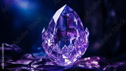 Amethyst Gemstone Brilliance against a Regal Royal Purple Background