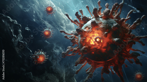 A dynamic bio virus illustration