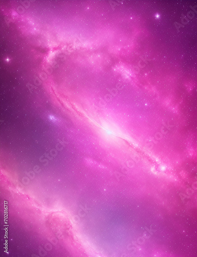 A cosmic wallpaper with a pink-themed galaxy, featuring swirling nebula