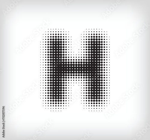 Creative dotted letter H design. Alphabet set pixel is flat and solid. Integrative and integrative pixel movement. Modern icon ports.