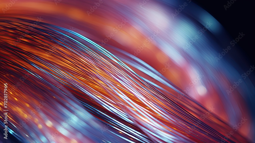 Optical fiber cable. Microscopic view. Technology background design. Generative Ai - obrazy, fototapety, plakaty 