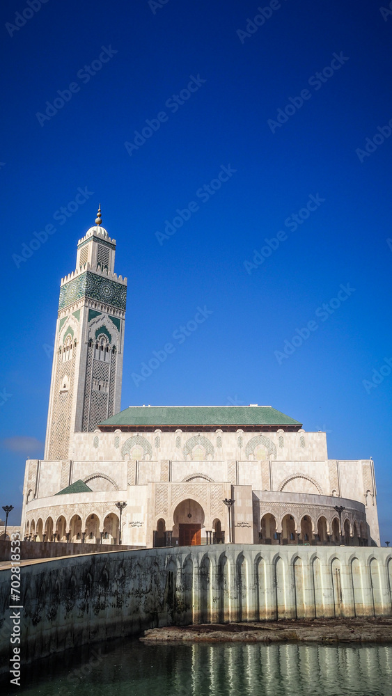 The architecture of Hassan II Mosque in Casablanca, Morocco