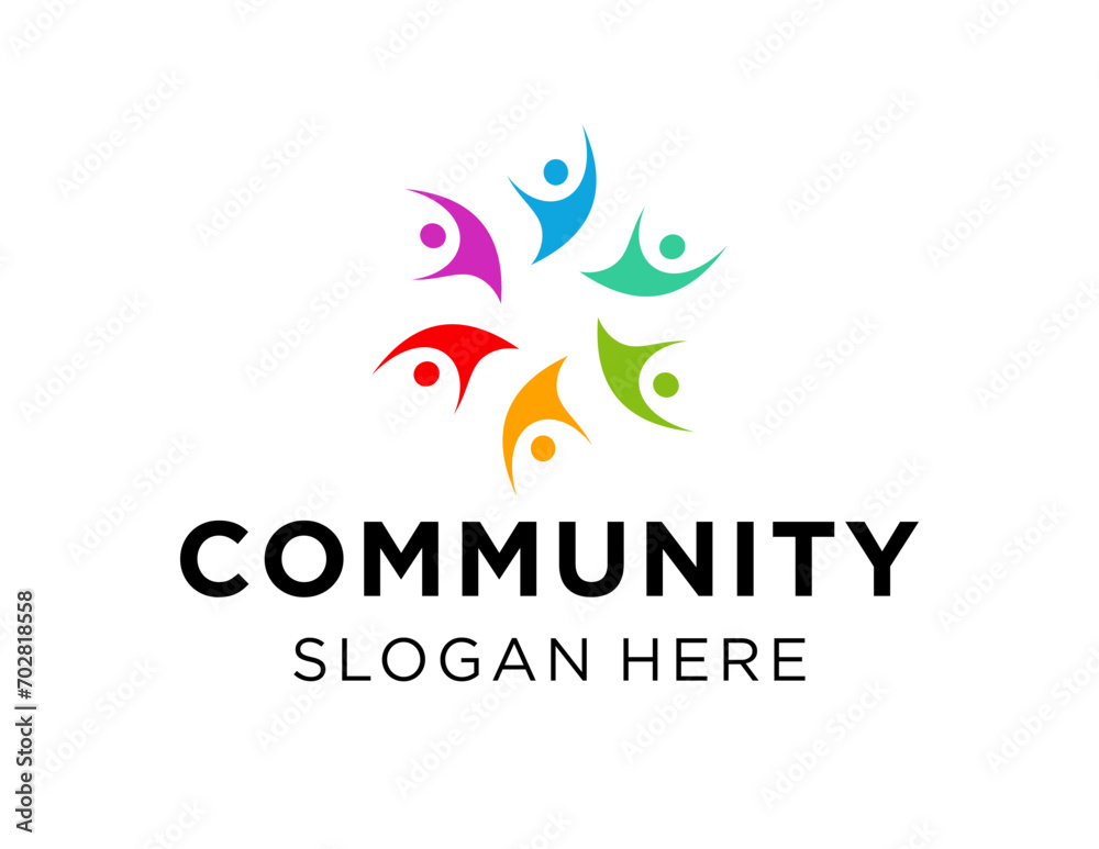 The logo design is about Community and was created using the Corel Draw 2018 application with a white background.