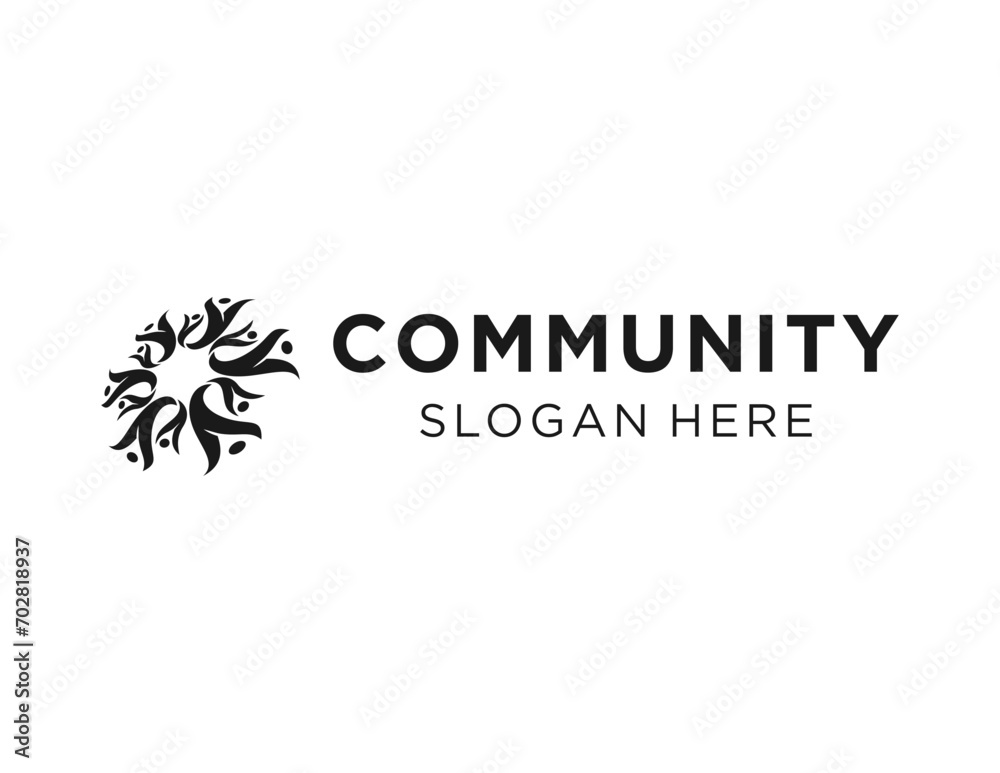 The logo design is about Community and was created using the Corel Draw 2018 application with a white background.