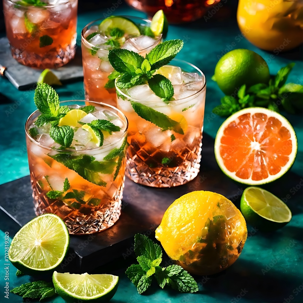 two lemon ice served with fruits two lemon ice served with fruits