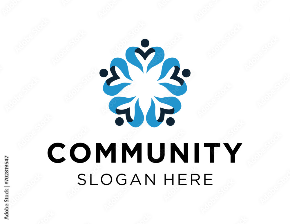 The logo design is about Community and was created using the Corel Draw 2018 application with a white background.