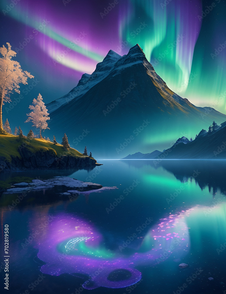 wallpaper shimmering colors of the Northern Lights