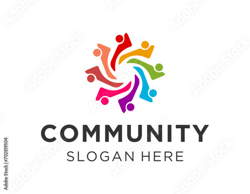 The logo design is about Community and was created using the Corel Draw 2018 application with a white background.