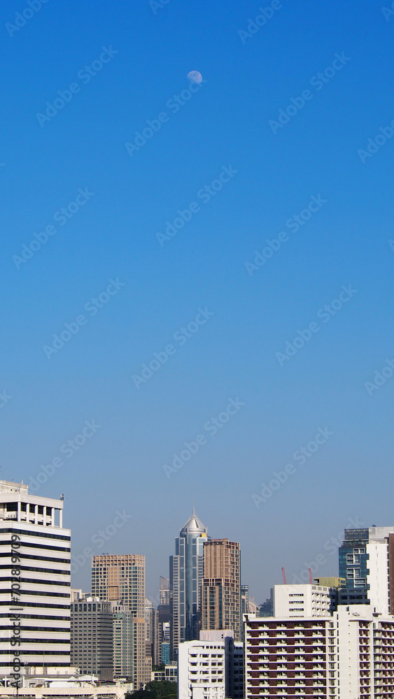 View of the blue sky and the BANGKOK CITY