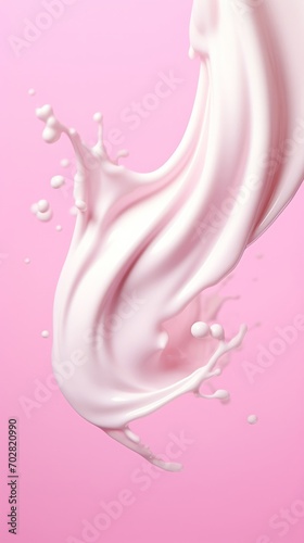 White Liquid Wave on Light Pink Background © cac_tus