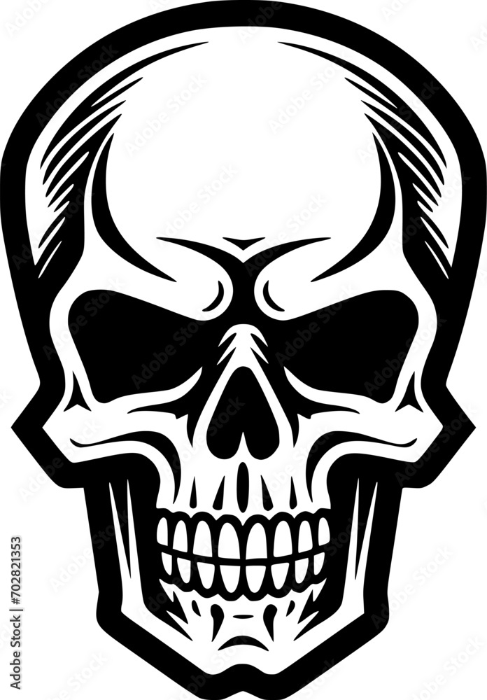 Skull - Black and White Isolated Icon - Vector illustration