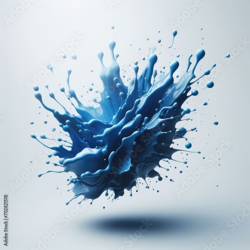 explosion of blue powder holi paint
