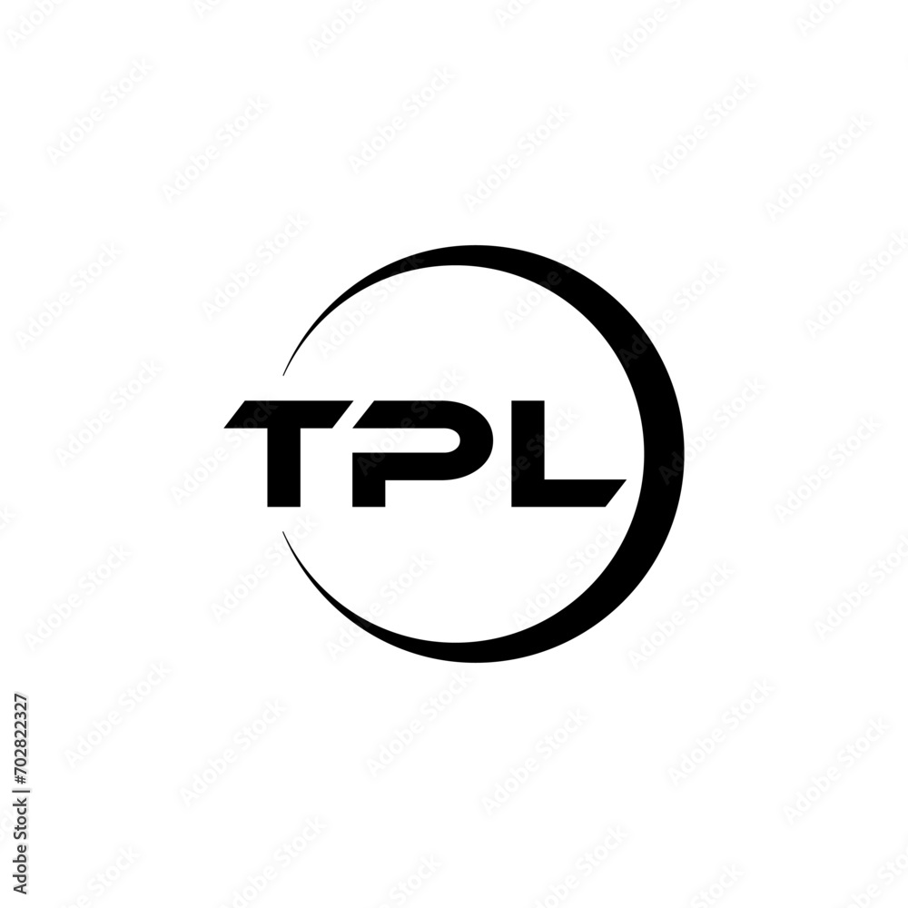 Tpl Sticker TPL letter logo design with white background in illustrator, cube logo ...