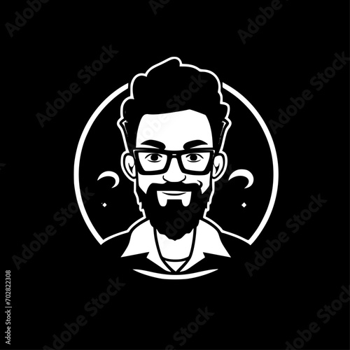 Teacher | Black and White Vector illustration