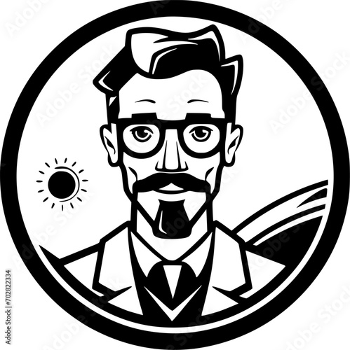 Teacher | Black and White Vector illustration