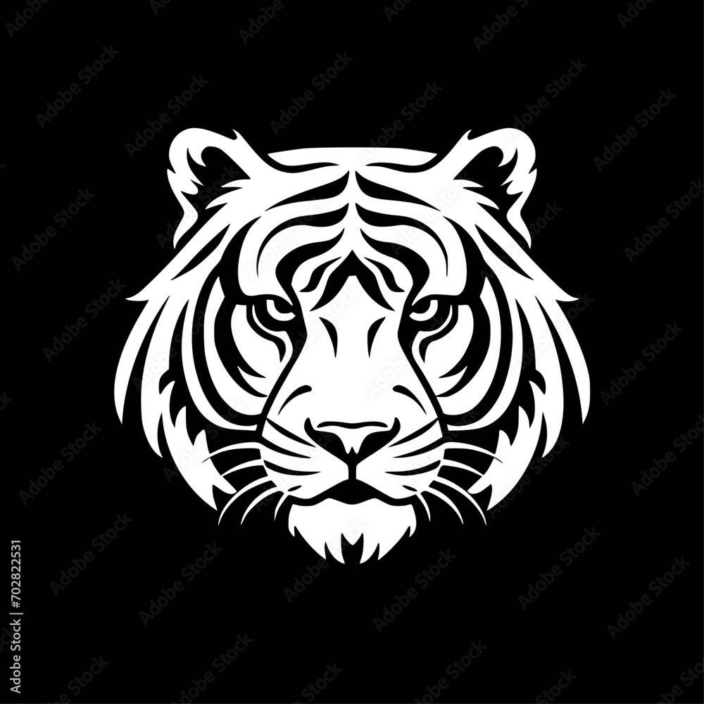 Tiger | Black and White Vector illustration Tiger | Black and White Vector illustration