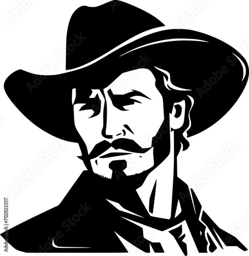 Western | Black and White Vector illustration