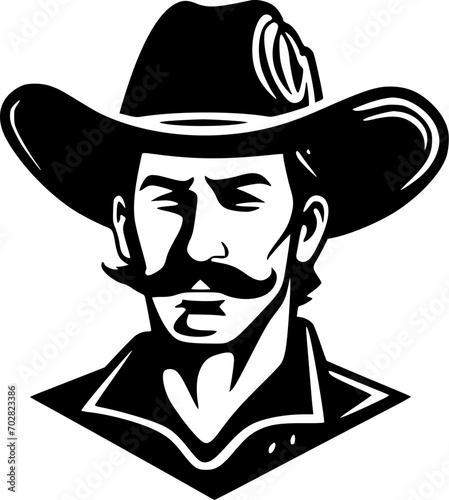 Western - Minimalist and Flat Logo - Vector illustration