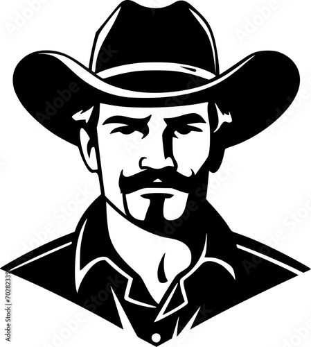 Western | Black and White Vector illustration