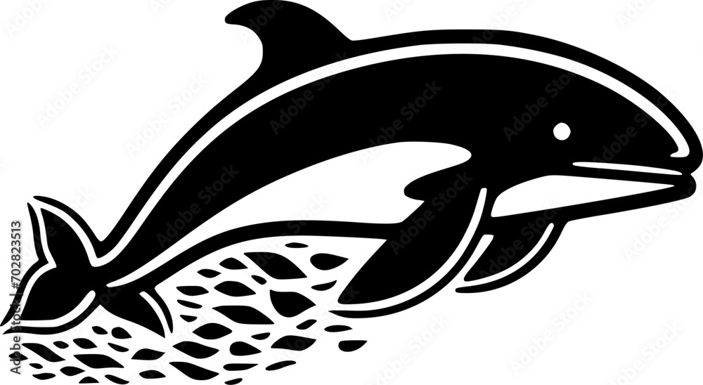 Fototapeta premium Whale | Minimalist and Simple Silhouette - Vector illustration