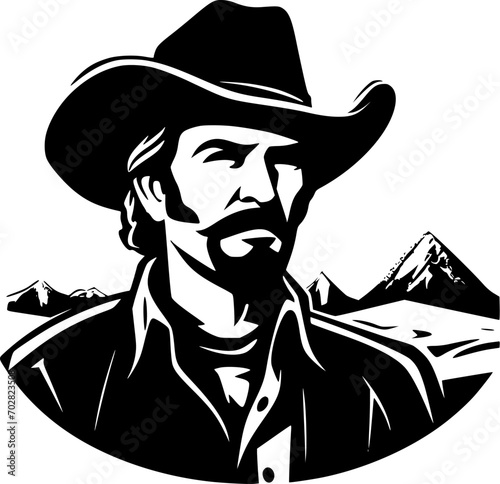 Western | Minimalist and Simple Silhouette - Vector illustration