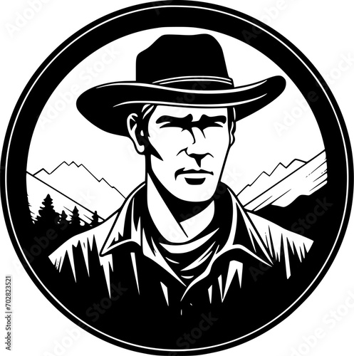 Western | Minimalist and Simple Silhouette - Vector illustration