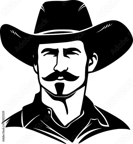 Western | Black and White Vector illustration