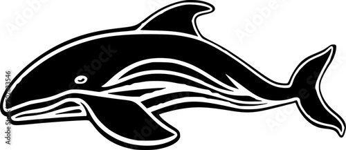 Whale - Minimalist and Flat Logo - Vector illustration