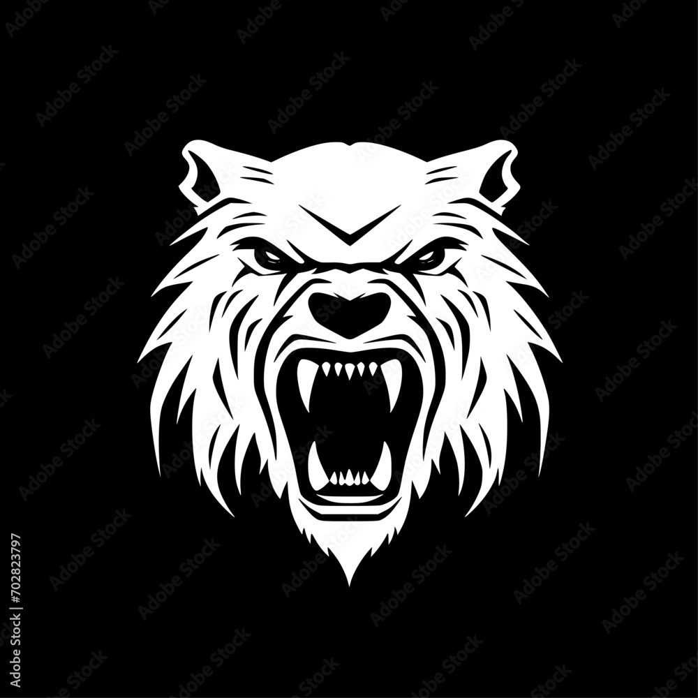 Bear - Black and White Isolated Icon - Vector illustration Bear - Black and White Isolated Icon - Vector illustration