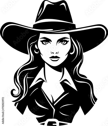 Cowgirl - High Quality Vector Logo - Vector illustration ideal for T-shirt graphic