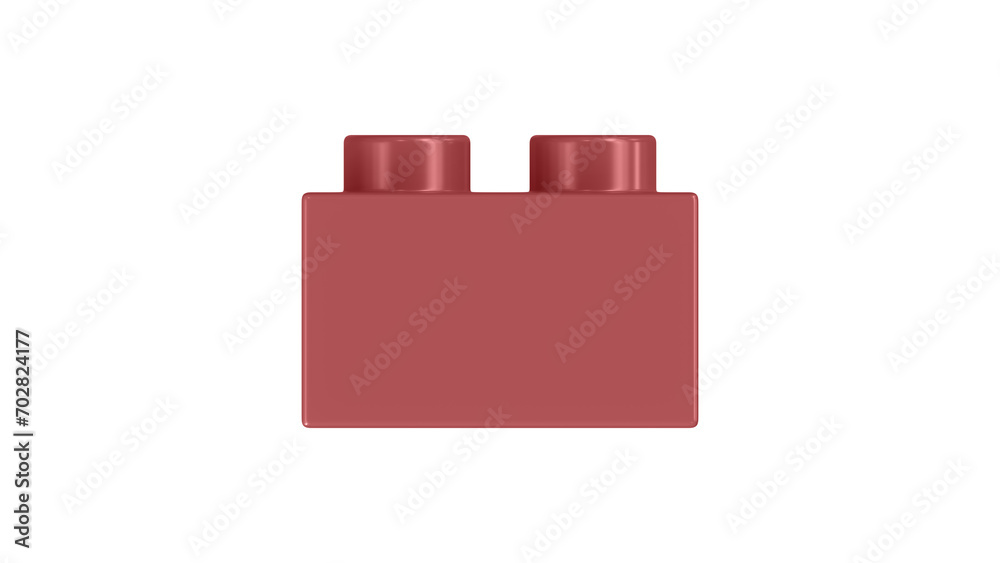 Redwood Block Isolated on a White Background. Close Up View of a Plastic Children Game Brick for Constructors, Side View. High Quality 3D Rendering with a Work Path. 8K Ultra HD, 7680x4320 Redwood Block Isolated on a White Background. Close Up View of a Plastic Children Game Brick for Constructors, Side View. High Quality 3D Rendering with a Work Path. 8K Ultra HD, 7680x4320