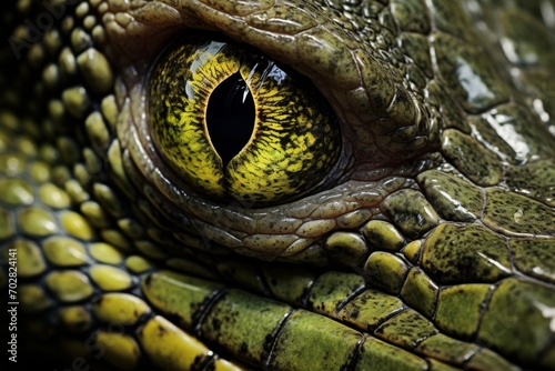 Photo of a close-up of a reptile's textured skin. Generative AI