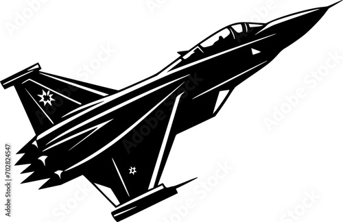 Fighter Jet - Minimalist and Flat Logo - Vector illustration