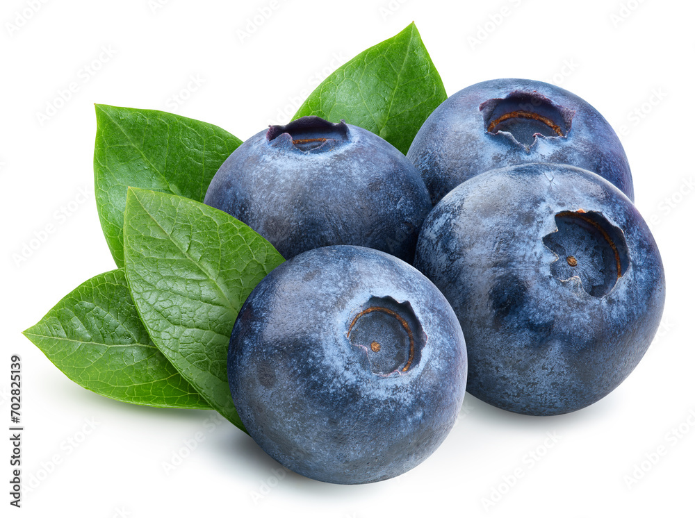 Obraz premium Fresh organic blackberry with leaves isolated