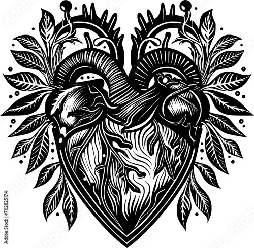 Heart | Black and White Vector illustration