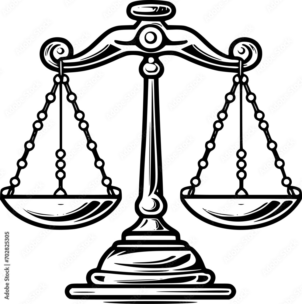 Justice - Minimalist and Flat Logo - Vector illustration Justice - Minimalist and Flat Logo - Vector illustration