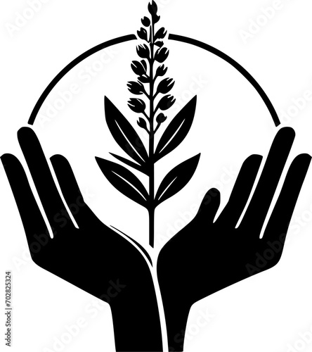 Lavender | Black and White Vector illustration