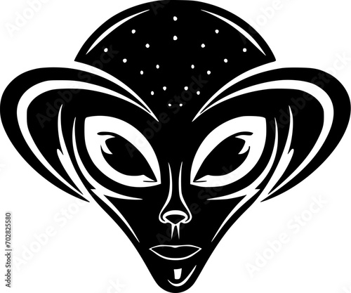 Alien - Minimalist and Flat Logo - Vector illustration