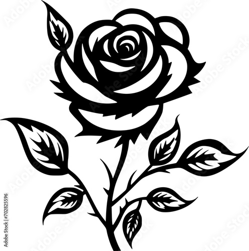 Roses | Black and White Vector illustration