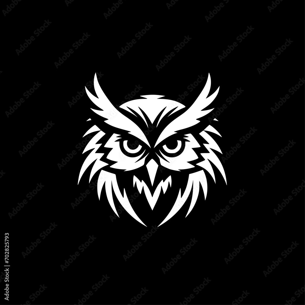 Owl | Black and White Vector illustration Owl | Black and White Vector illustration