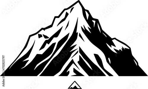 Mountain Range - Black and White Isolated Icon - Vector illustration