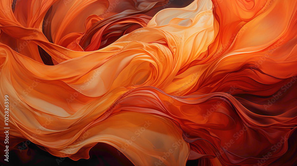 Obraz premium Fiery crimson and burnt orange, intertwining to create a dynamic and passionate display, as if flames frozen in motion.