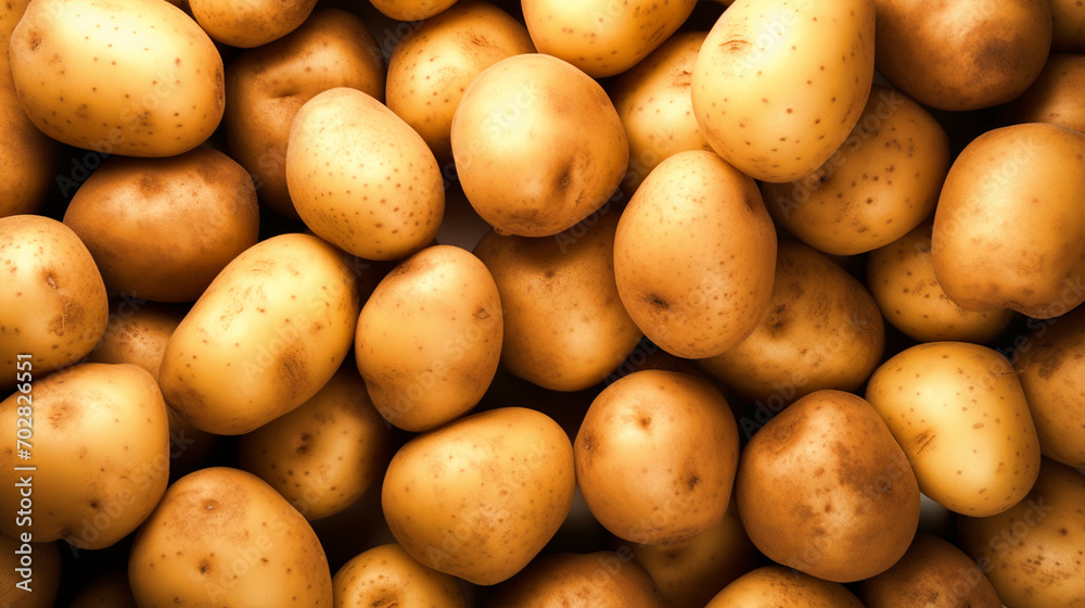 Group of potatoes vegetable pattern wallpaper - ai generative Group of potatoes vegetable pattern wallpaper - ai generative