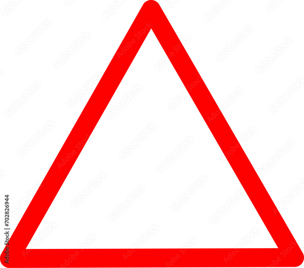Red triangle warning sign. Replaceable vector design