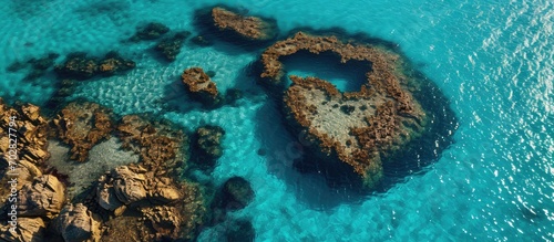 heart reef great barrier reef Whitsundays Queensland. with copy space image. Place for adding text or design