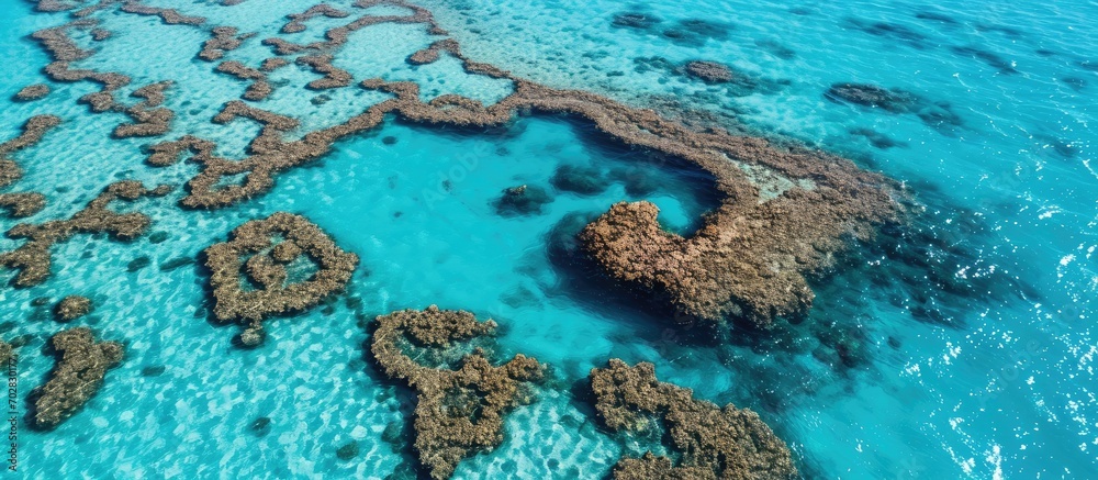 Obraz premium heart reef great barrier reef Whitsundays Queensland. with copy space image. Place for adding text or design