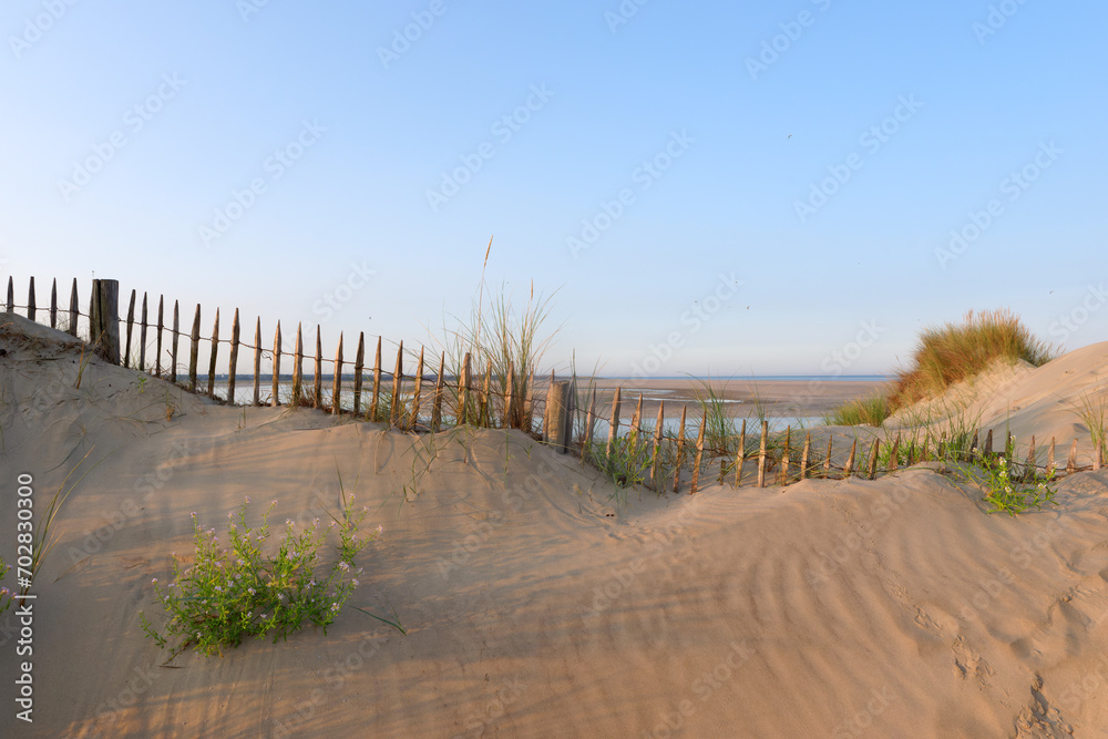 Sand dunes in the Authie bay. Hauts-de-France region
