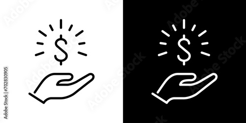 ドルを手に持つアイコン
