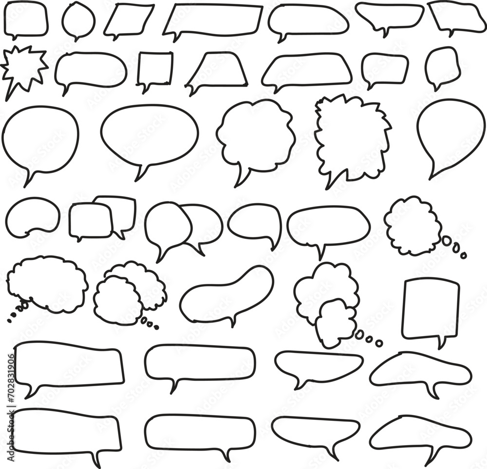 Fototapeta premium Speech Bubble set. Talk bubble. Cloud speech bubbles collection. Vector